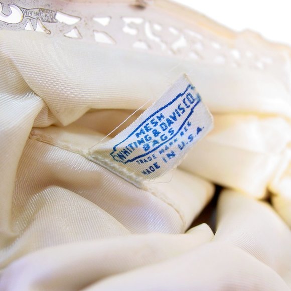 WHITING & DAVIS Victorian Vintage Silver-Plated Mesh Wristlet Clutch Mini Bag - Picture 9 of 9